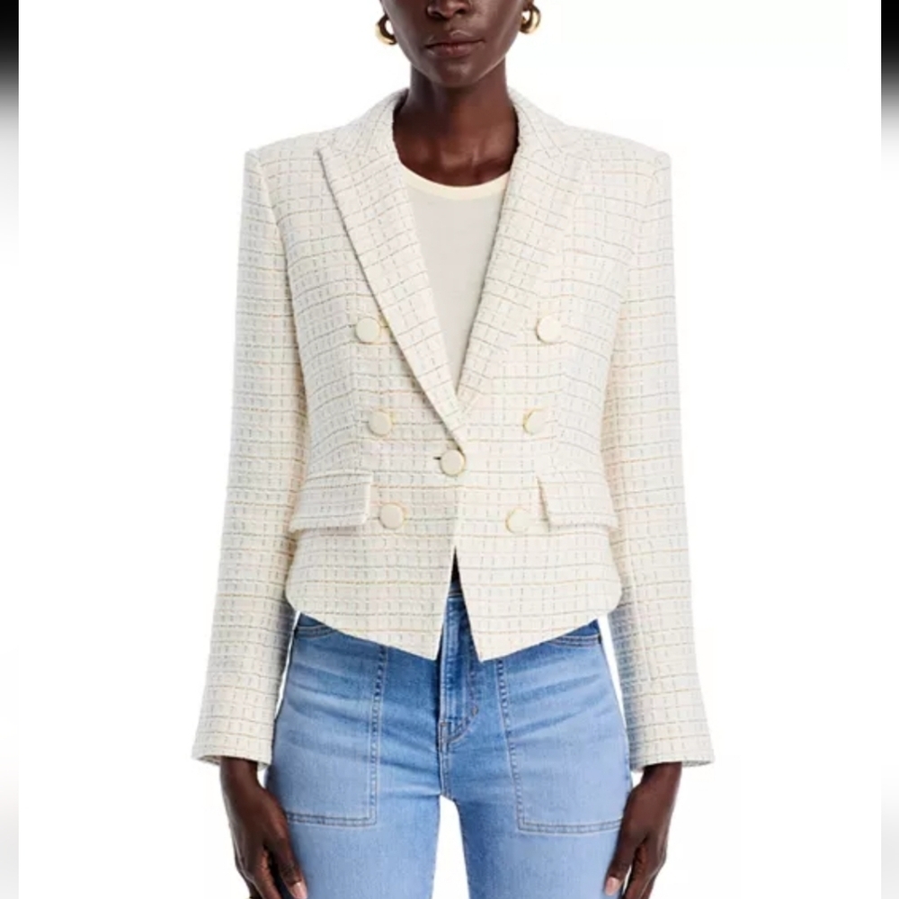 Veronica Beard Diego Dickey Jacket. Long Sleeve Blazer. Tweed. Cotton. Size 2.
